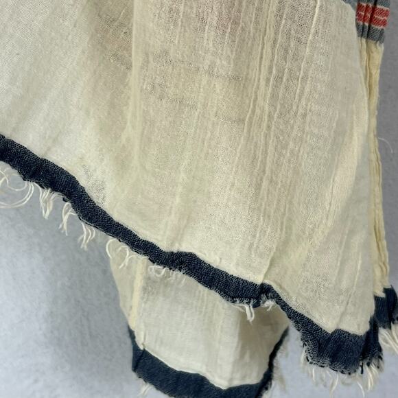 Unbranded Scarf Unisex Gauze Linen Blend Multicolor Fringe Soft Striped - Picture 6 of 8